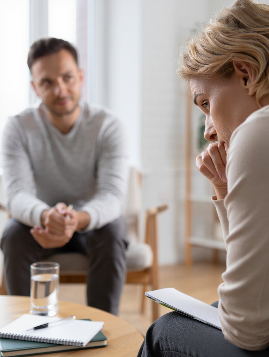 Пациент на приеме у психотерапевта