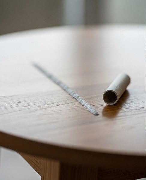 На столе лежит белый порошок с бумажным свертком